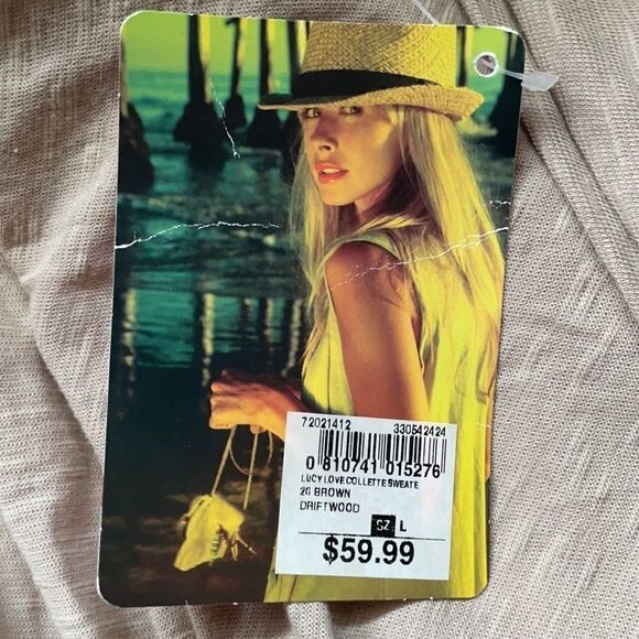 LUCY Love Tie Front Long Sleeve Cardigan Size Large - Picture 9 of 11